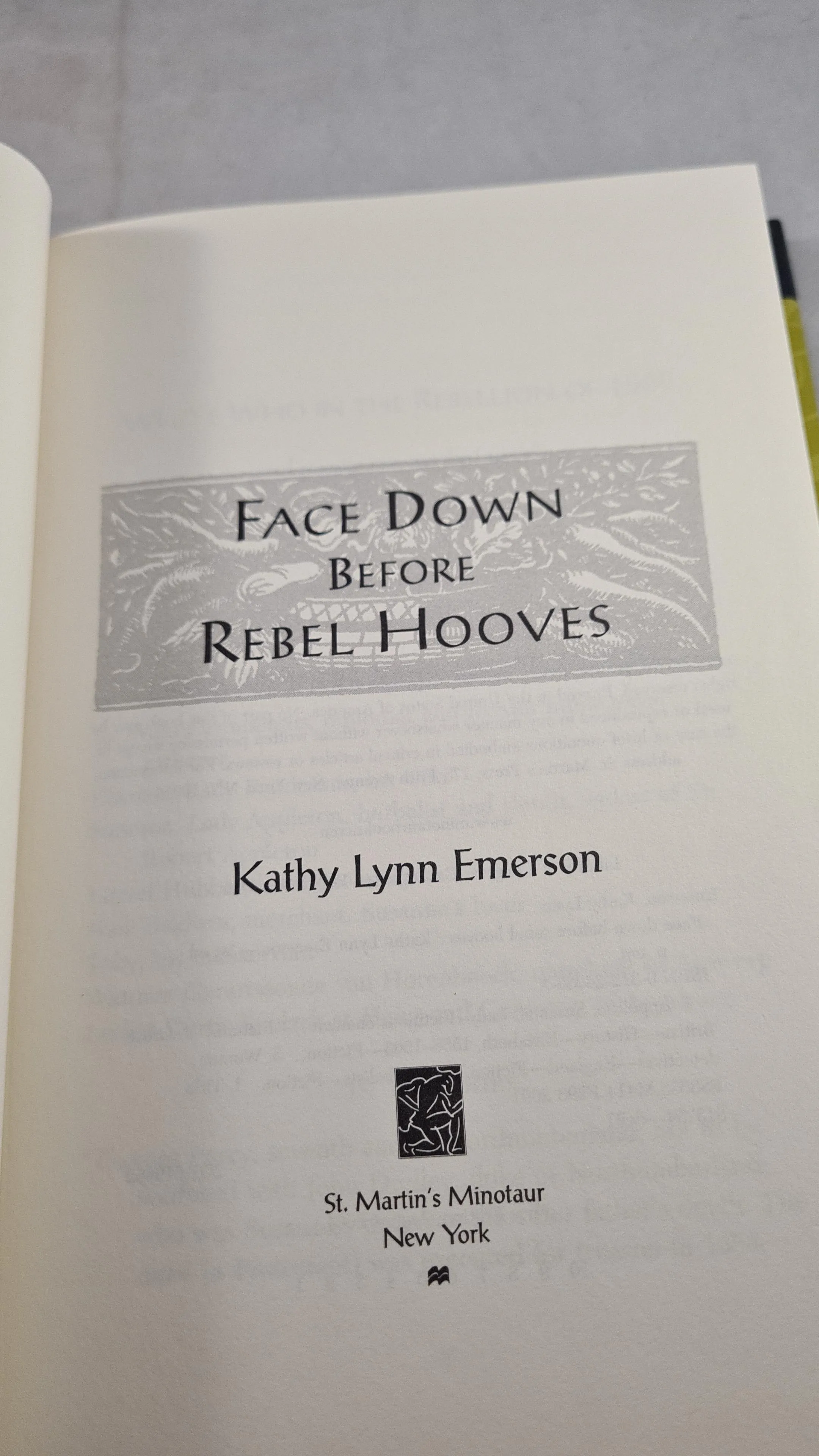 Kathy Lynn Emerson - Face Down Across The Western Sea, St Martin's, 2001, First Editions