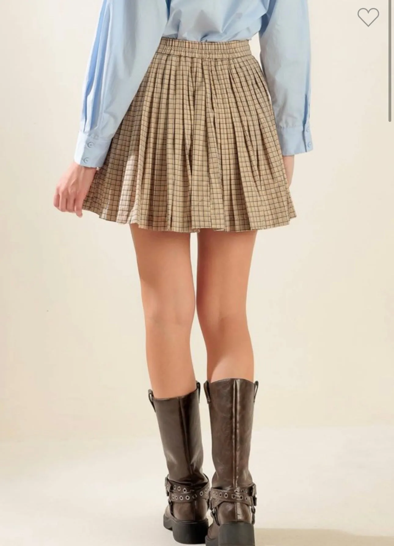 Khaki Plaid Skirt