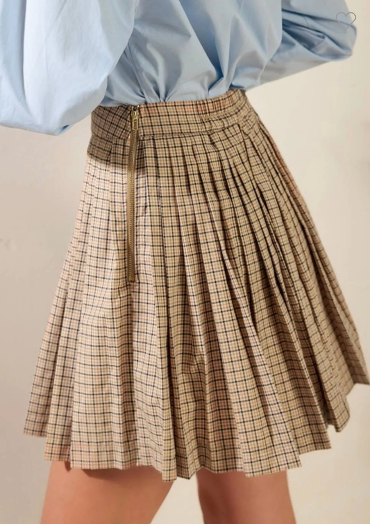 Khaki Plaid Skirt
