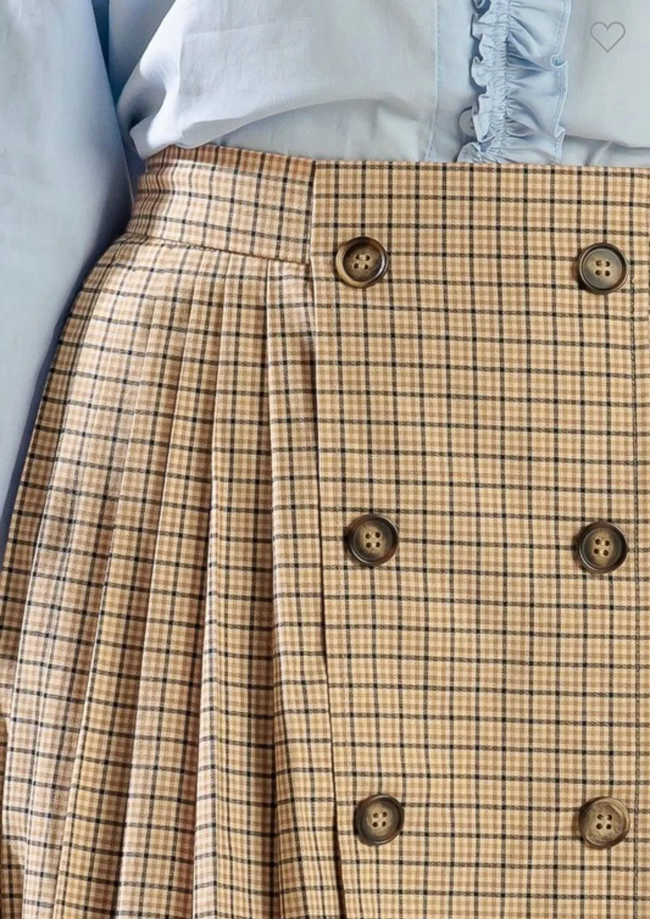 Khaki Plaid Skirt