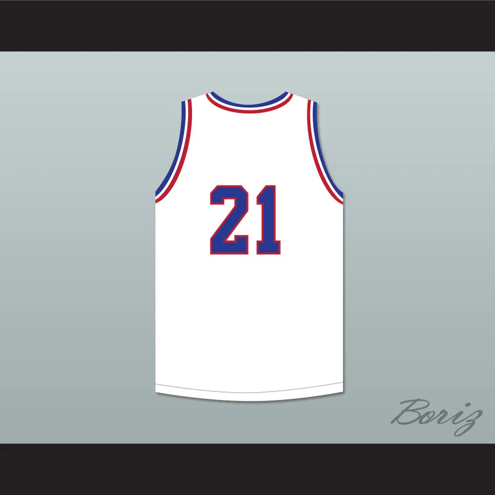 Khalil Robinson 21 Will Foster High School Patriots White Basketball Jersey The Red Sneakers