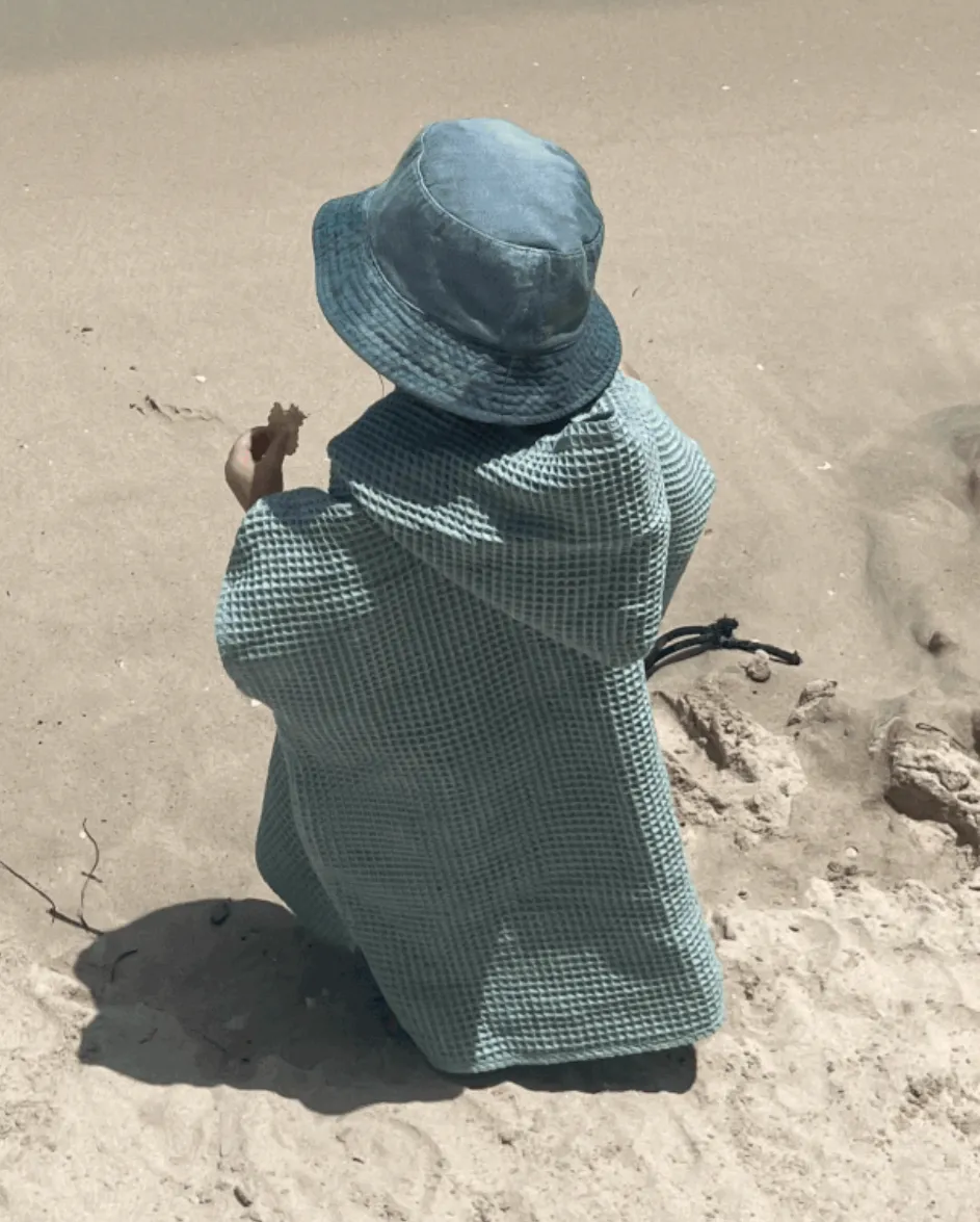 Kids Seagrass Waffle Poncho