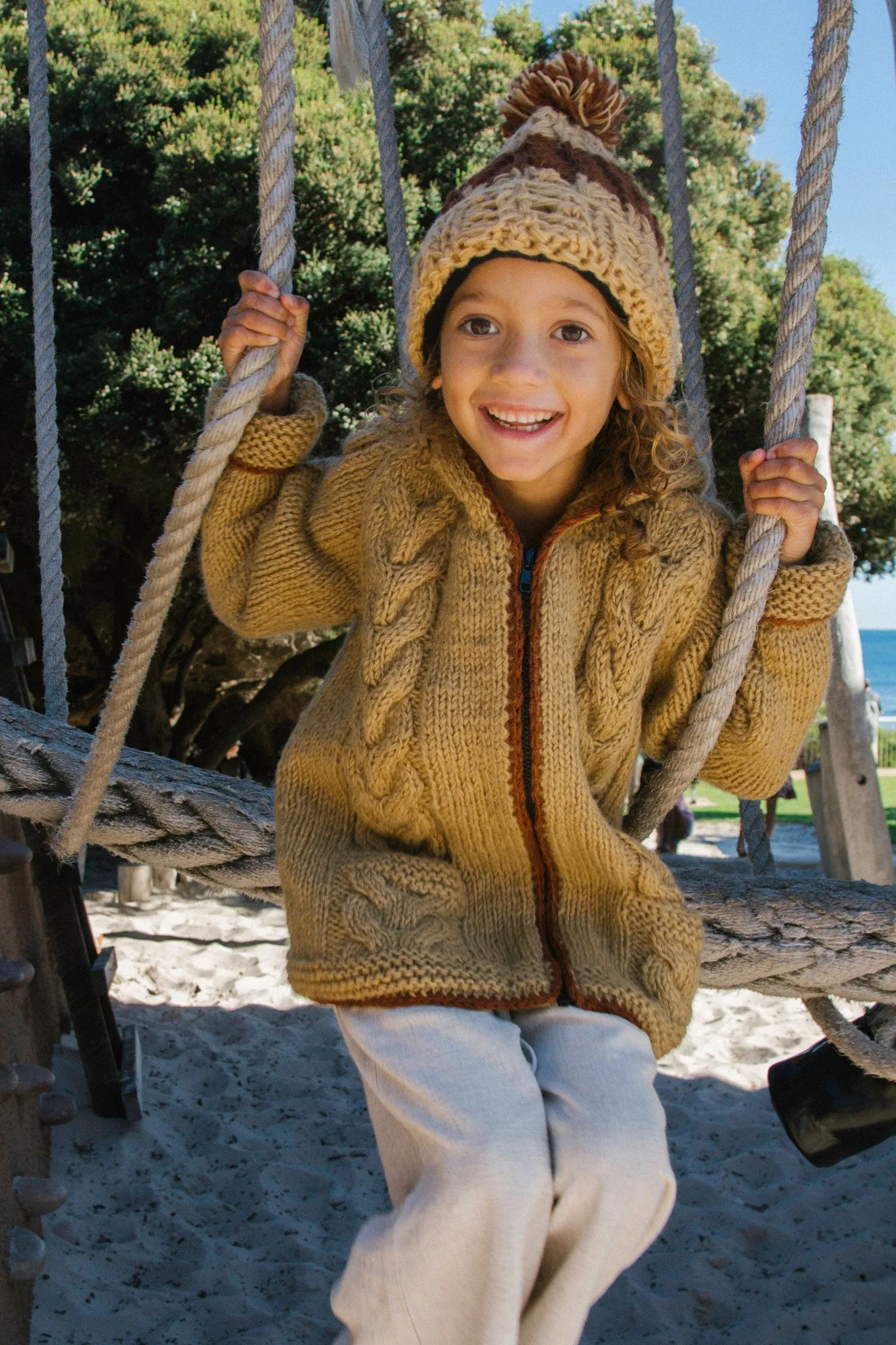 Kids Tide Zip Cardigan // Butterscotch