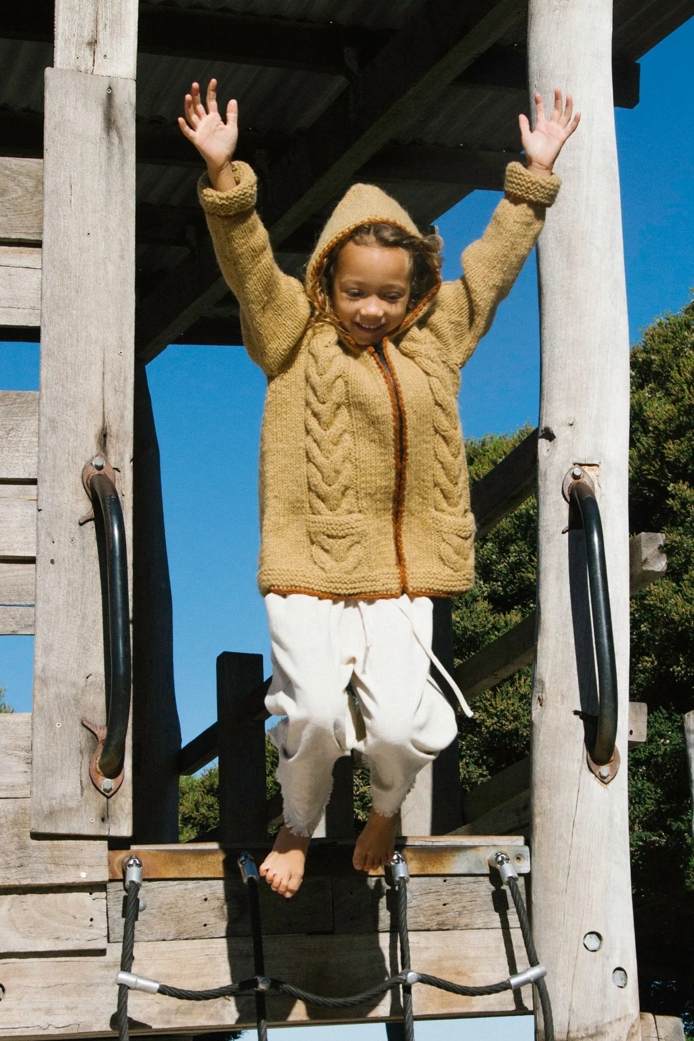 Kids Tide Zip Cardigan // Butterscotch