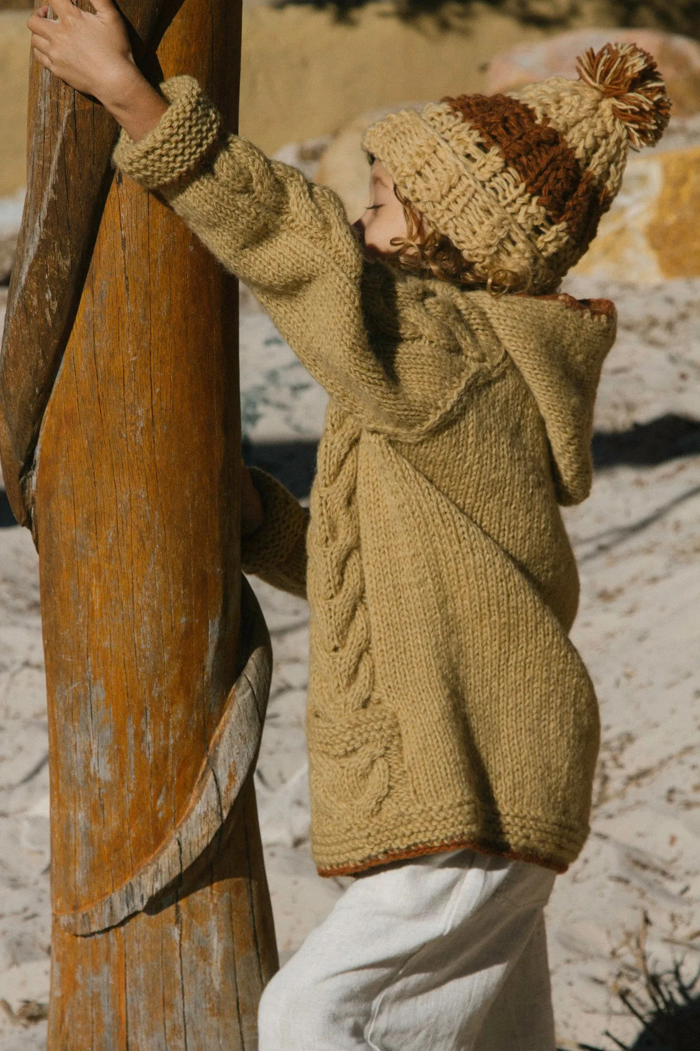 Kids Tide Zip Cardigan // Butterscotch