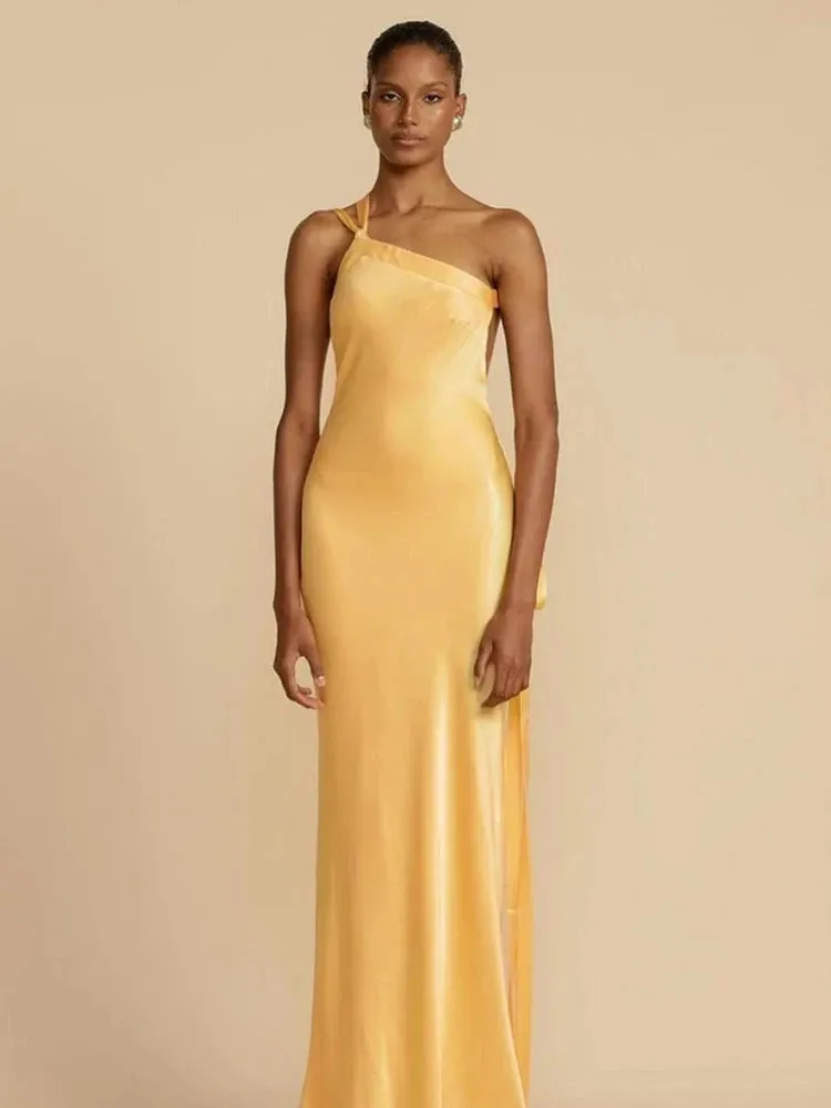 Kliou Silk Elegant Maxi Dress