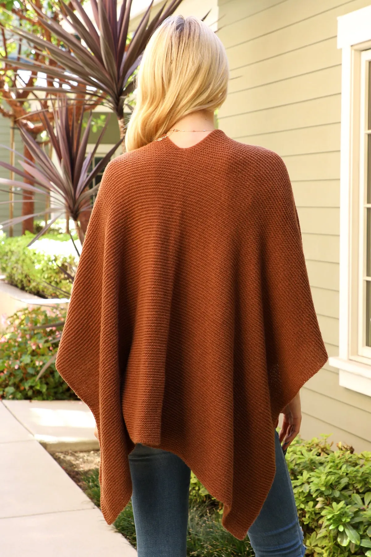 KNITTED SOLID COLOR INTERLOCK WRAP KIMONO