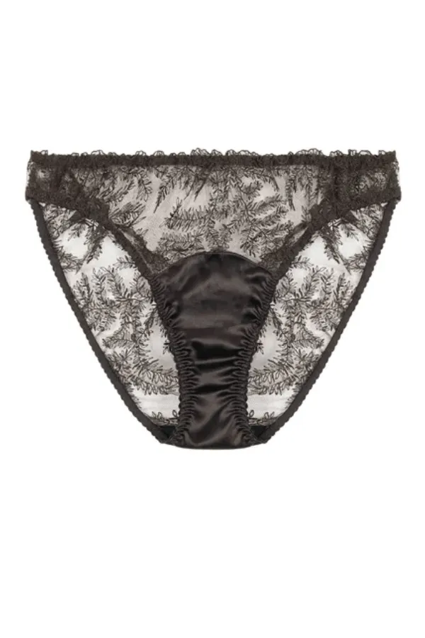 Kyra Embroidered Brief - Brown