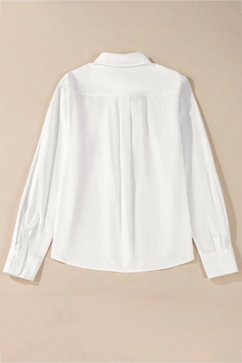 Lace Crochet Trim  Buttoned Shirt