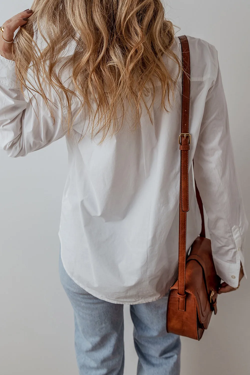 Lace Crochet Trim  Buttoned Shirt