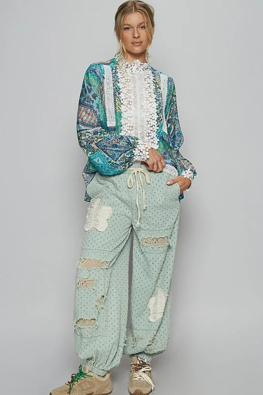 Laced For Style Printed Button Down Top