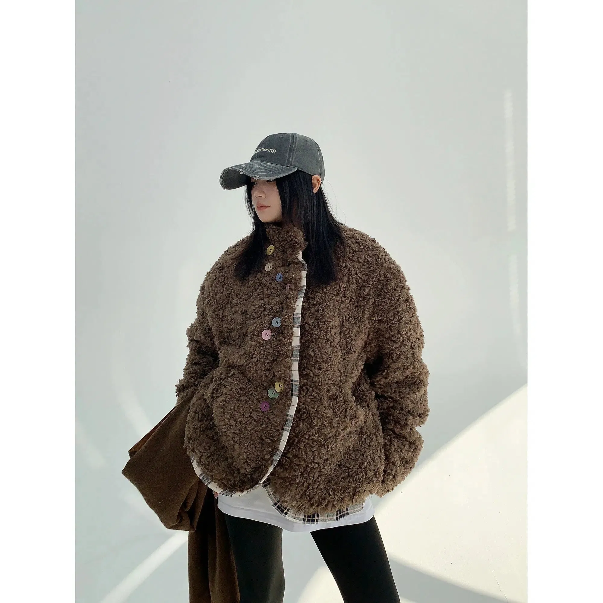 Lambswool Multi-Button Down Jacket