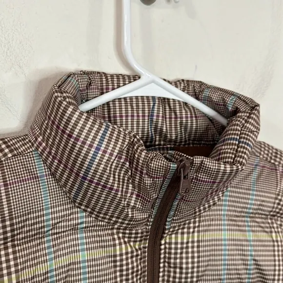Lands' End Down Puffer Vest in Alabaster Glen Plaid size M ( 10 - 12 )