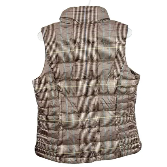 Lands' End Down Puffer Vest in Alabaster Glen Plaid size M ( 10 - 12 )