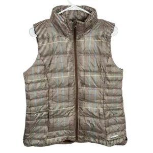 Lands' End Down Puffer Vest in Alabaster Glen Plaid size M ( 10 - 12 )