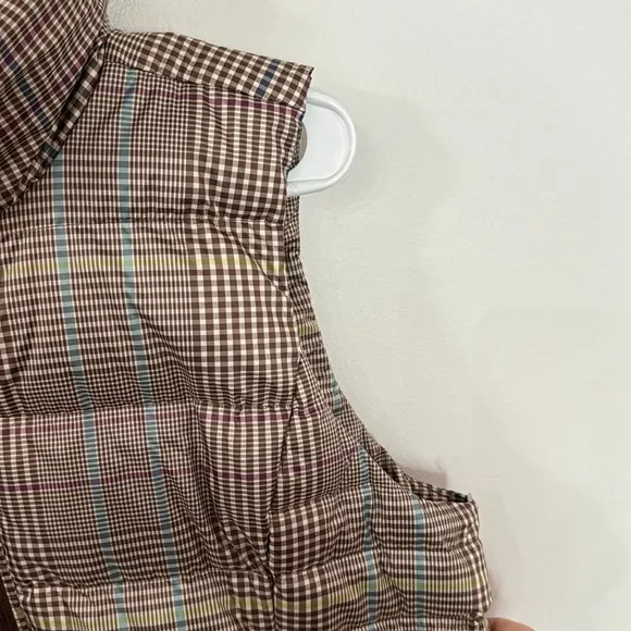 Lands' End Down Puffer Vest in Alabaster Glen Plaid size M ( 10 - 12 )