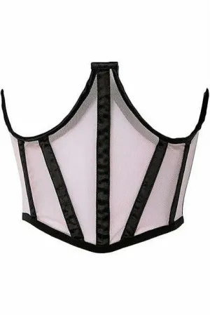 Lavish Lt Pink Mesh Open Cup Waist Cincher