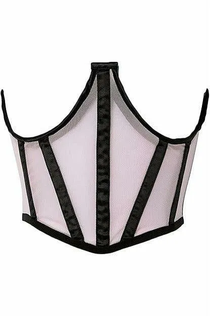 Lavish Lt Pink Mesh Open Cup Waist Cincher