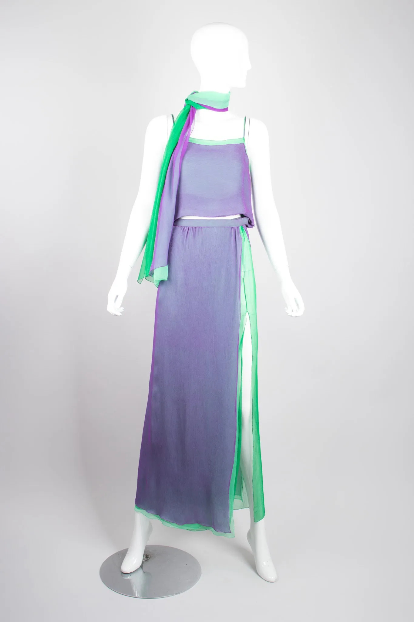 Layered Chiffon Top & Skirt Set