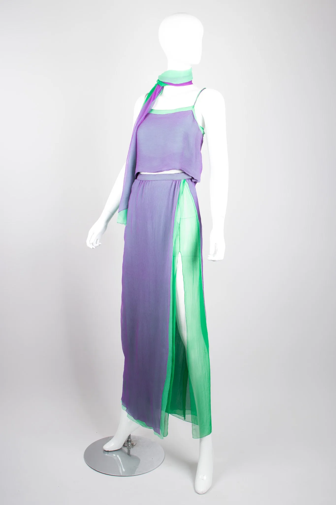 Layered Chiffon Top & Skirt Set