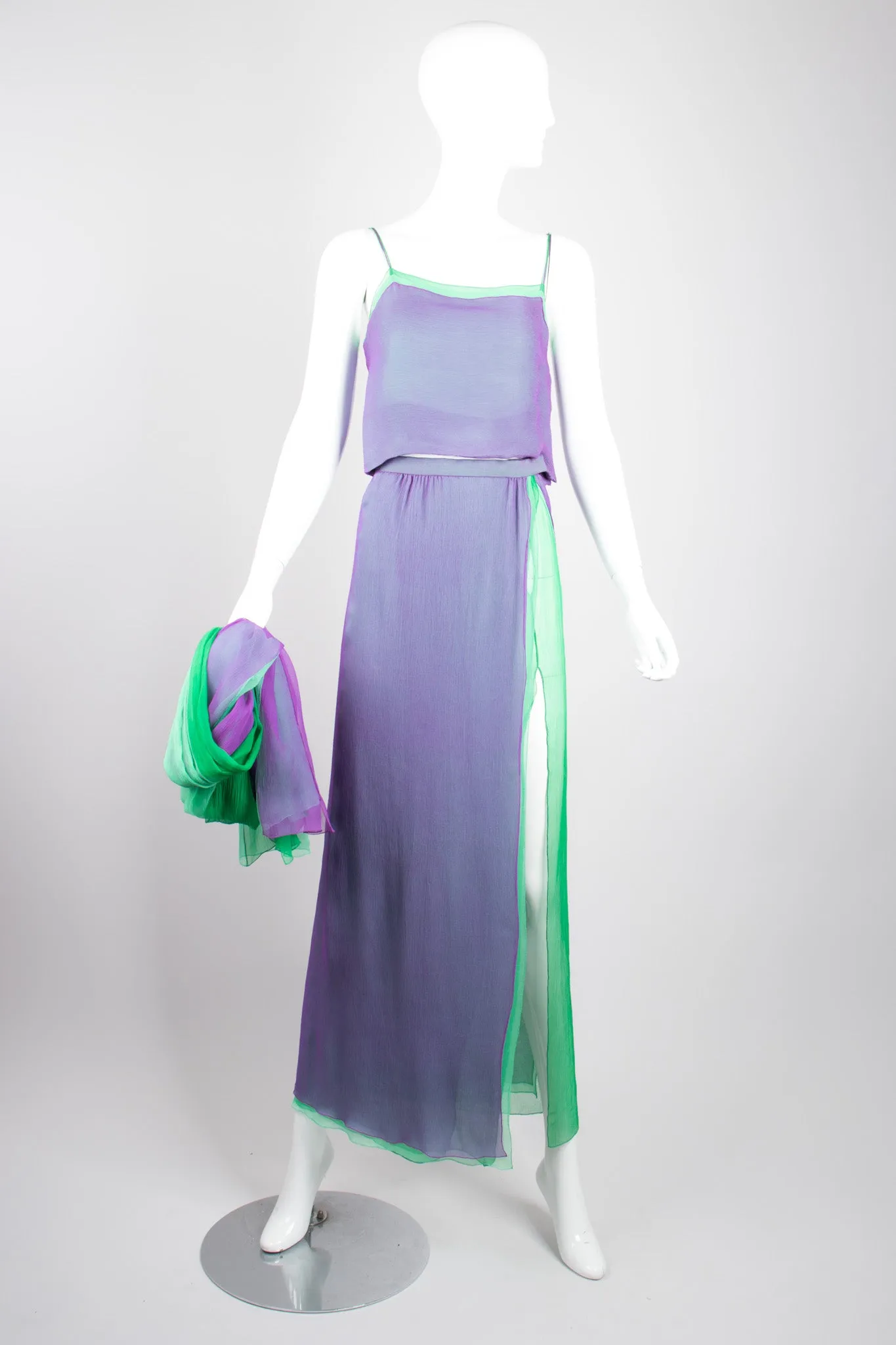 Layered Chiffon Top & Skirt Set
