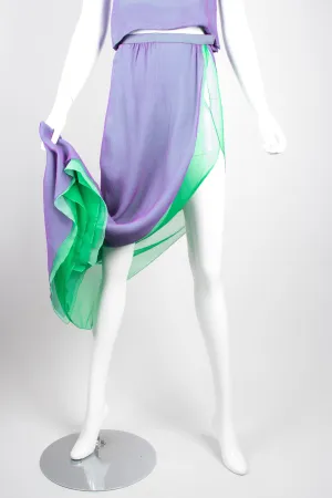 Layered Chiffon Top & Skirt Set