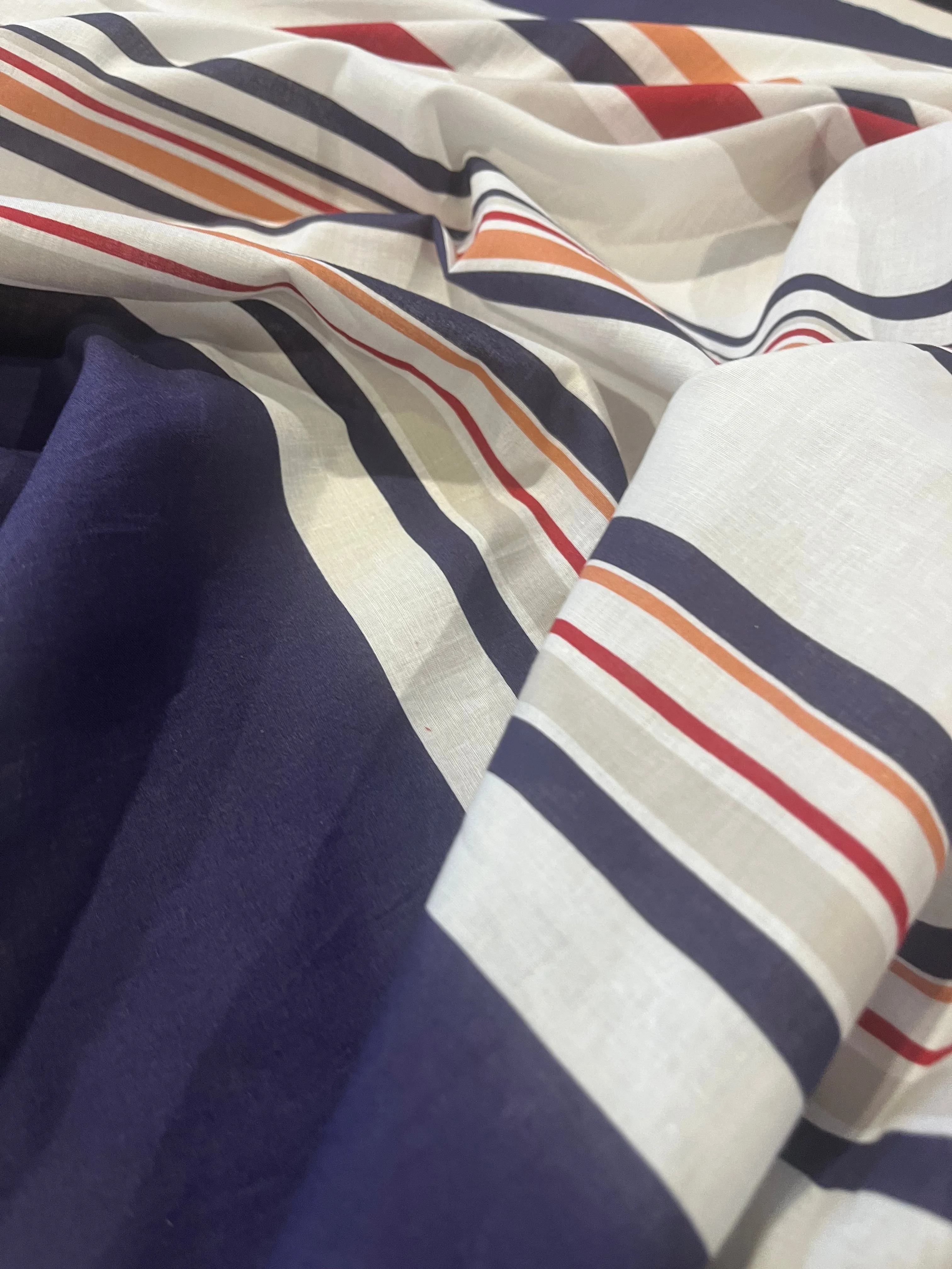 LC cotton voile irregular stripe