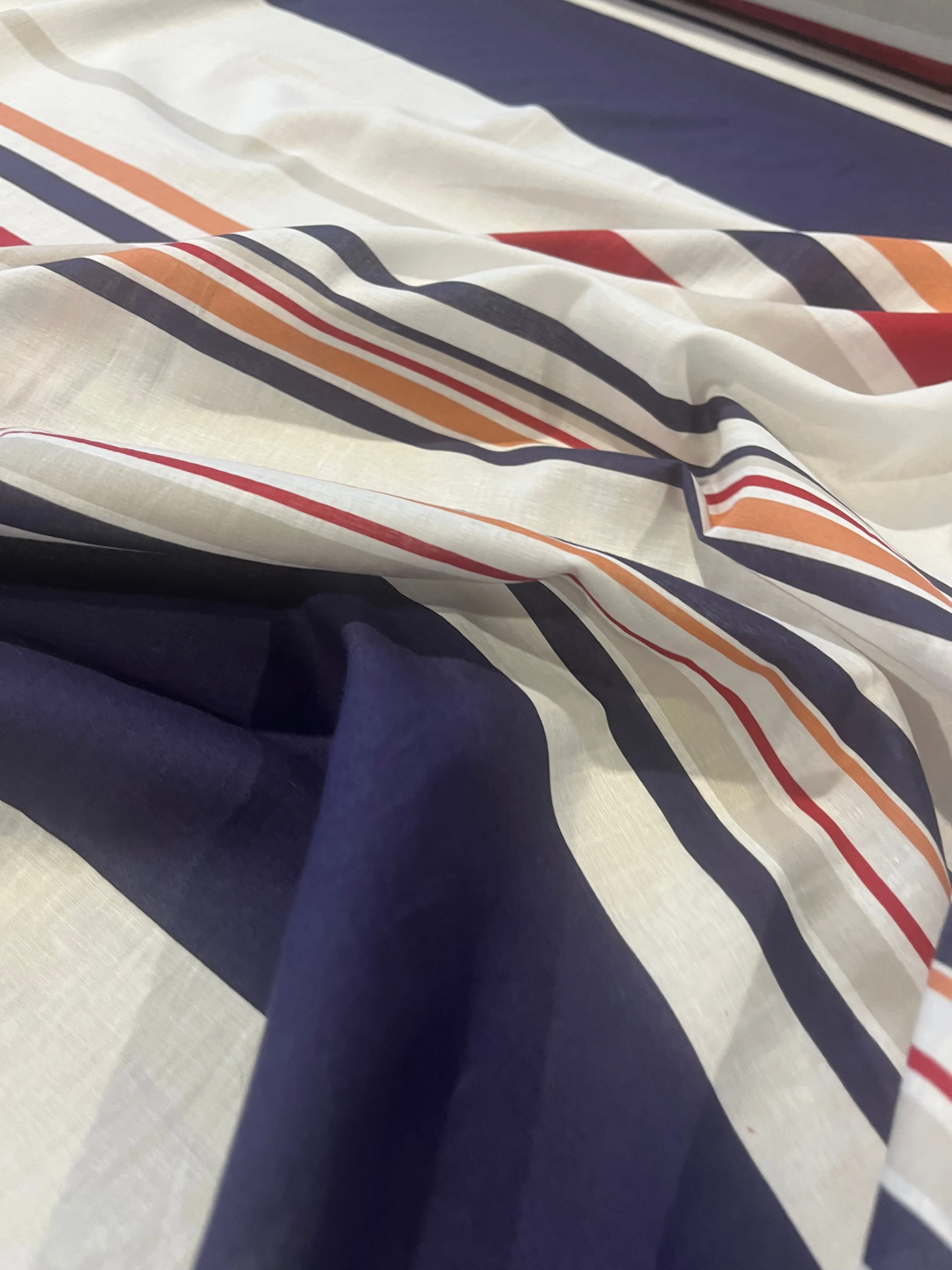 LC cotton voile irregular stripe