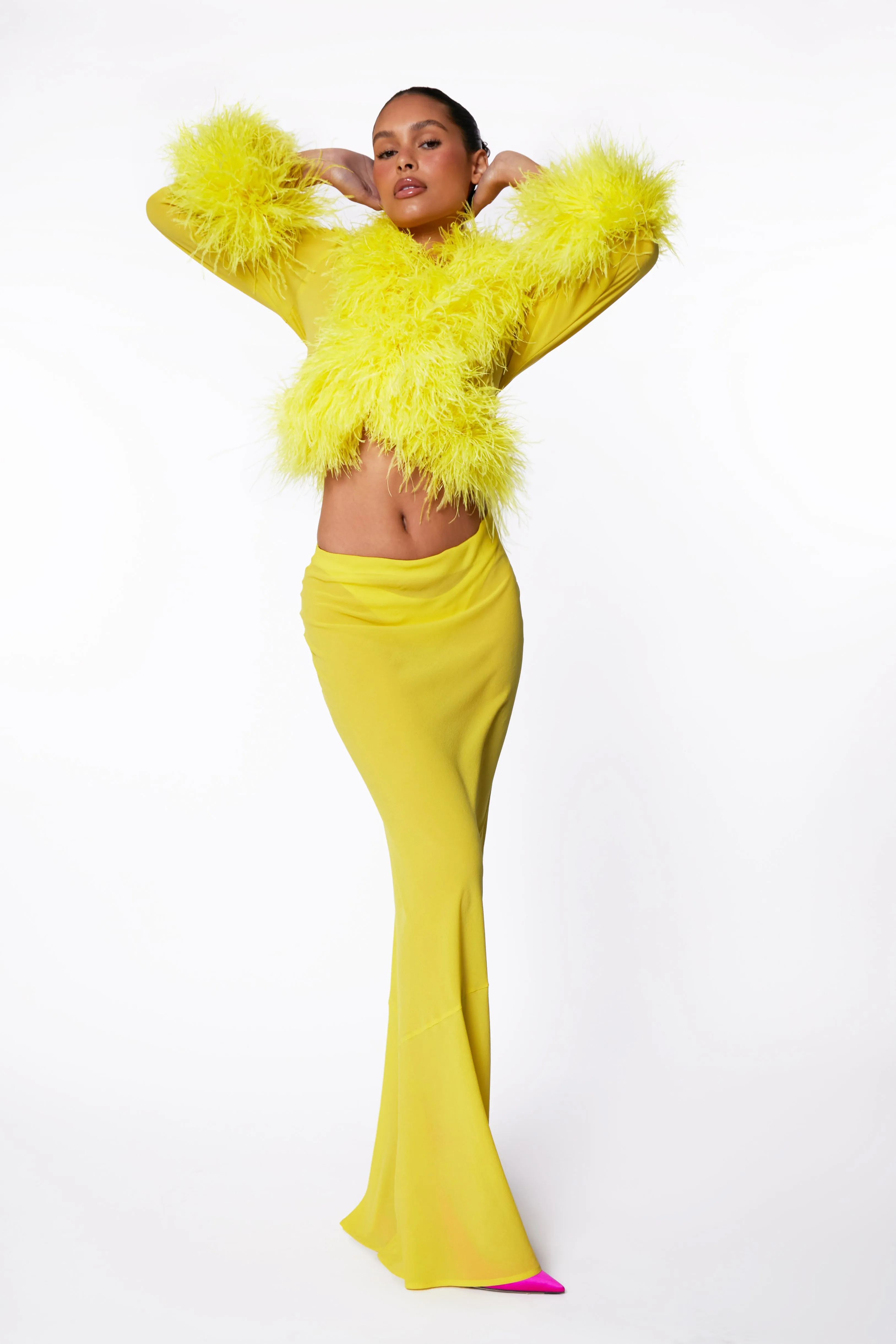 Lemon Sheer Shimmy Skirt