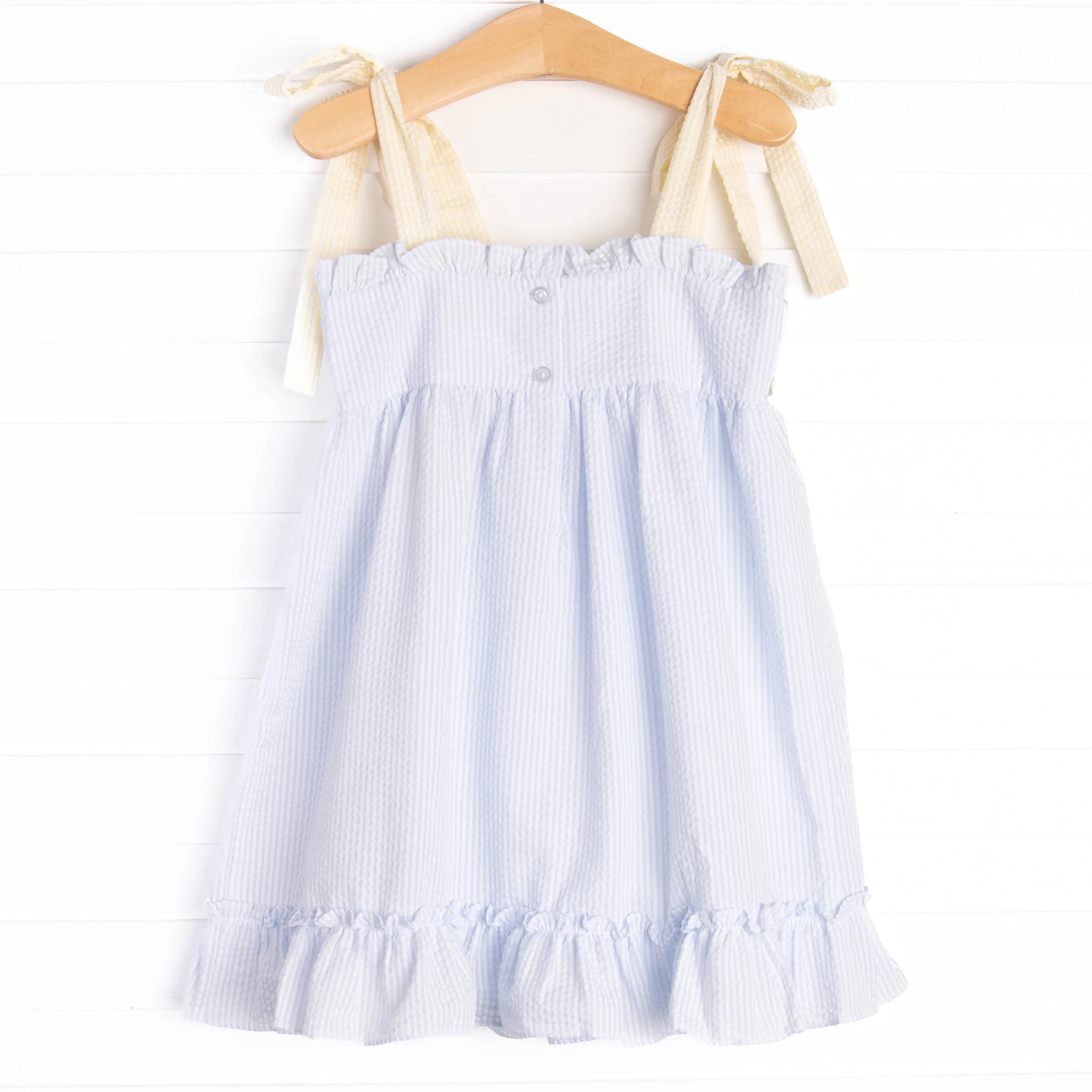 Lemon Slice Smocked Dress, Blue