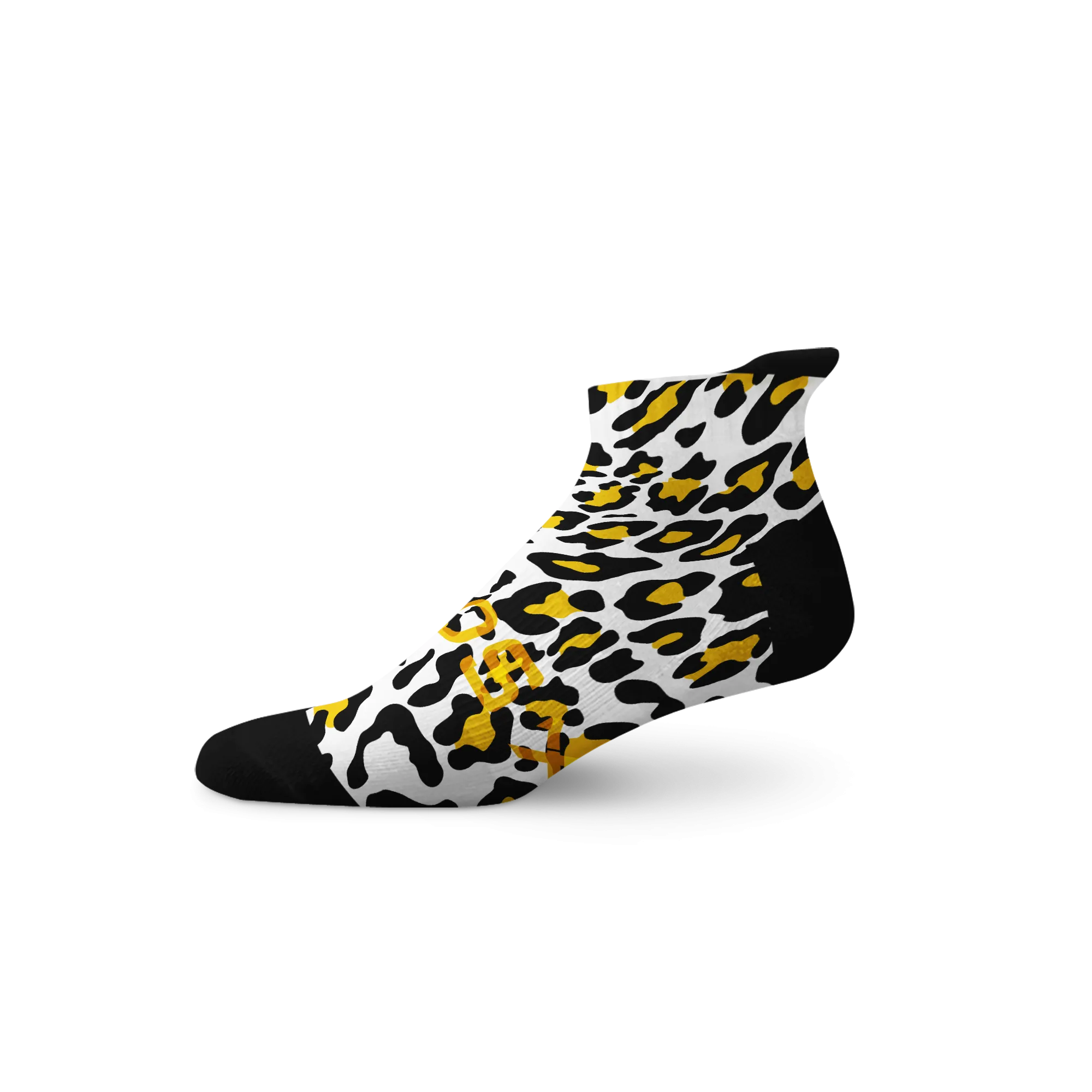 Leopard White Tab Socks