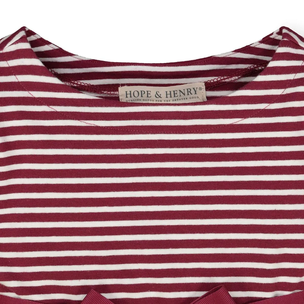 Lightweight Blocked Skater Dress - Berry Stripe with Chambray