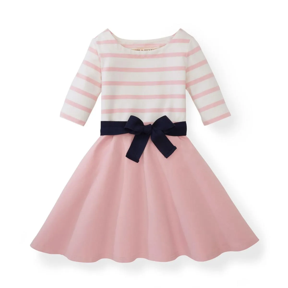 Lightweight Blocked Skater Dress - Light Pink