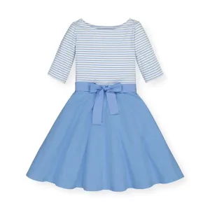 Lightweight Blocked Skater Dress - Periwinkle Colorblock