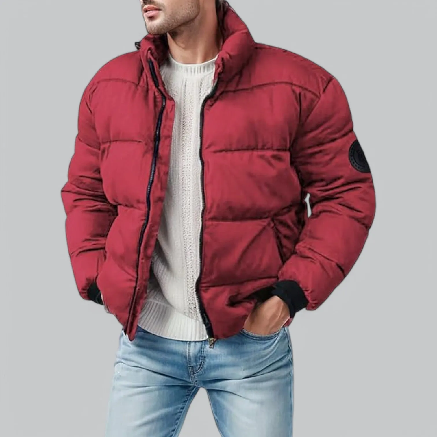 Lightweight Puffer Jacket for Men | Mock Bomber Style, Insulated, Water-Resistant & Comfortable Fit