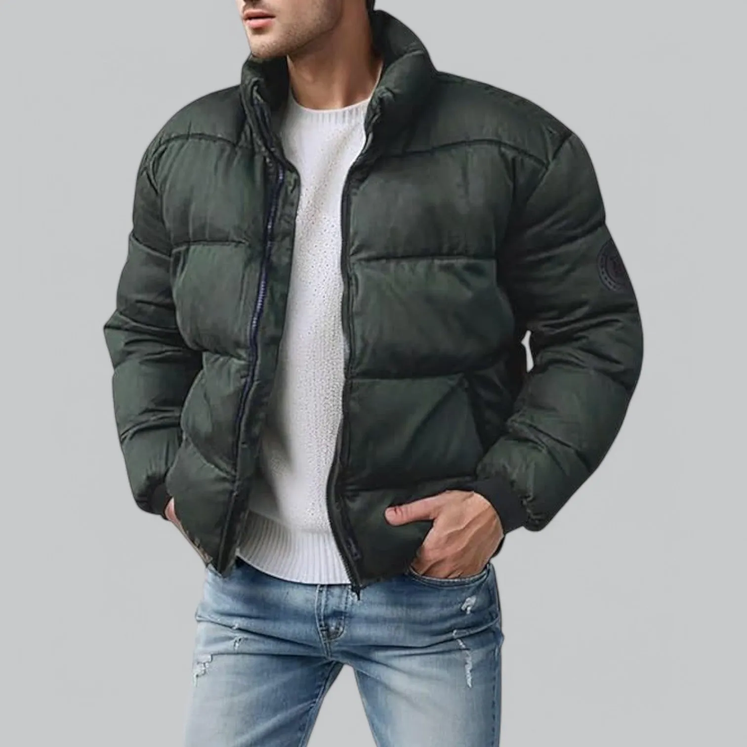 Lightweight Puffer Jacket for Men | Mock Bomber Style, Insulated, Water-Resistant & Comfortable Fit