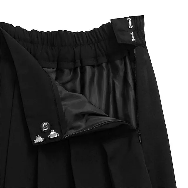 Listen Flavor Asymmetrical Pleated Skirt