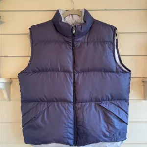 L.L. Bean Down Insulated Reversible Purple Zip Up Puffer Jacket Size Med…