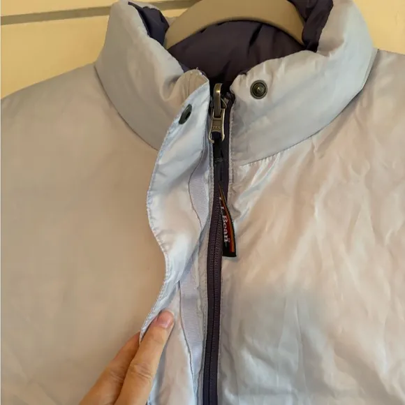 L.L. Bean Down Insulated Reversible Purple Zip Up Puffer Jacket Size Med…