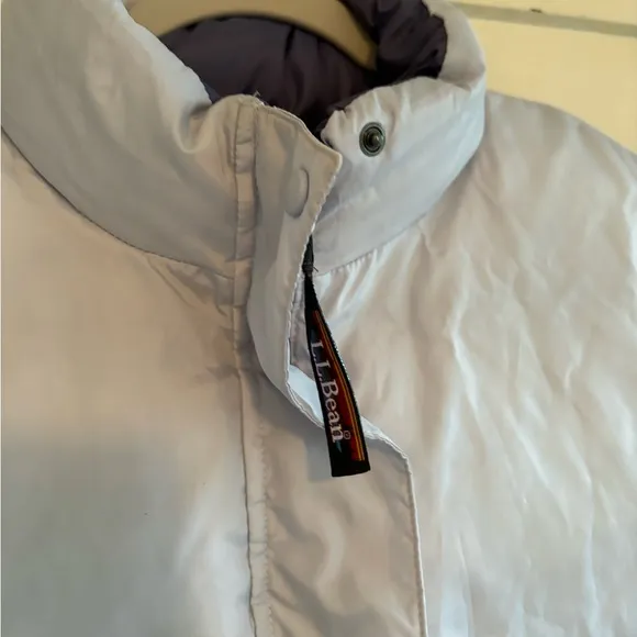 L.L. Bean Down Insulated Reversible Purple Zip Up Puffer Jacket Size Med…