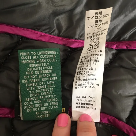 L.L. Bean | Downtek Stowaway Magenta Down Vest, Women's Small (Regular)