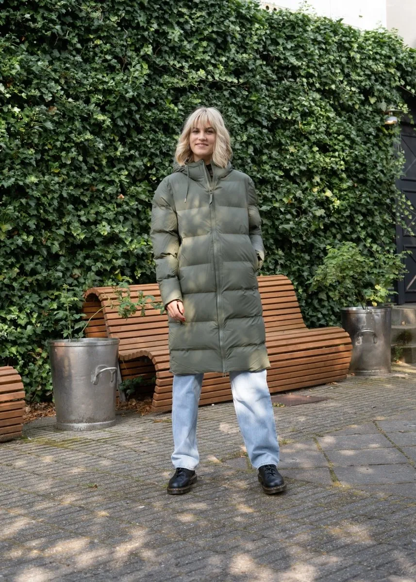 Long Puffer Jacket - Green