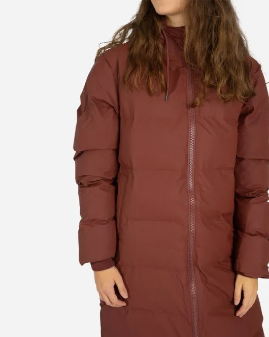 Long Puffer Jacket - Maroon