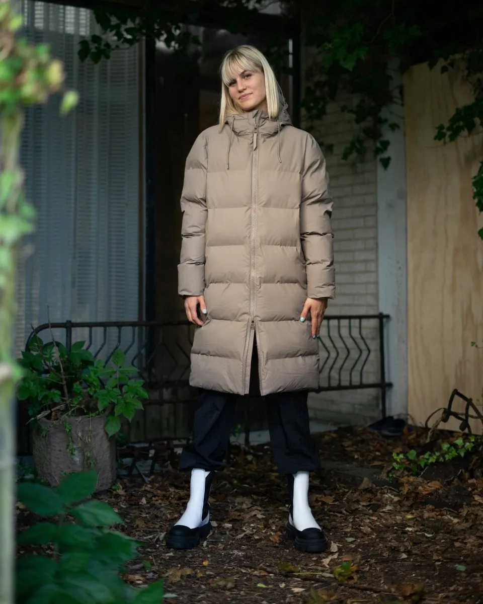 Long Puffer Jacket - Taupe