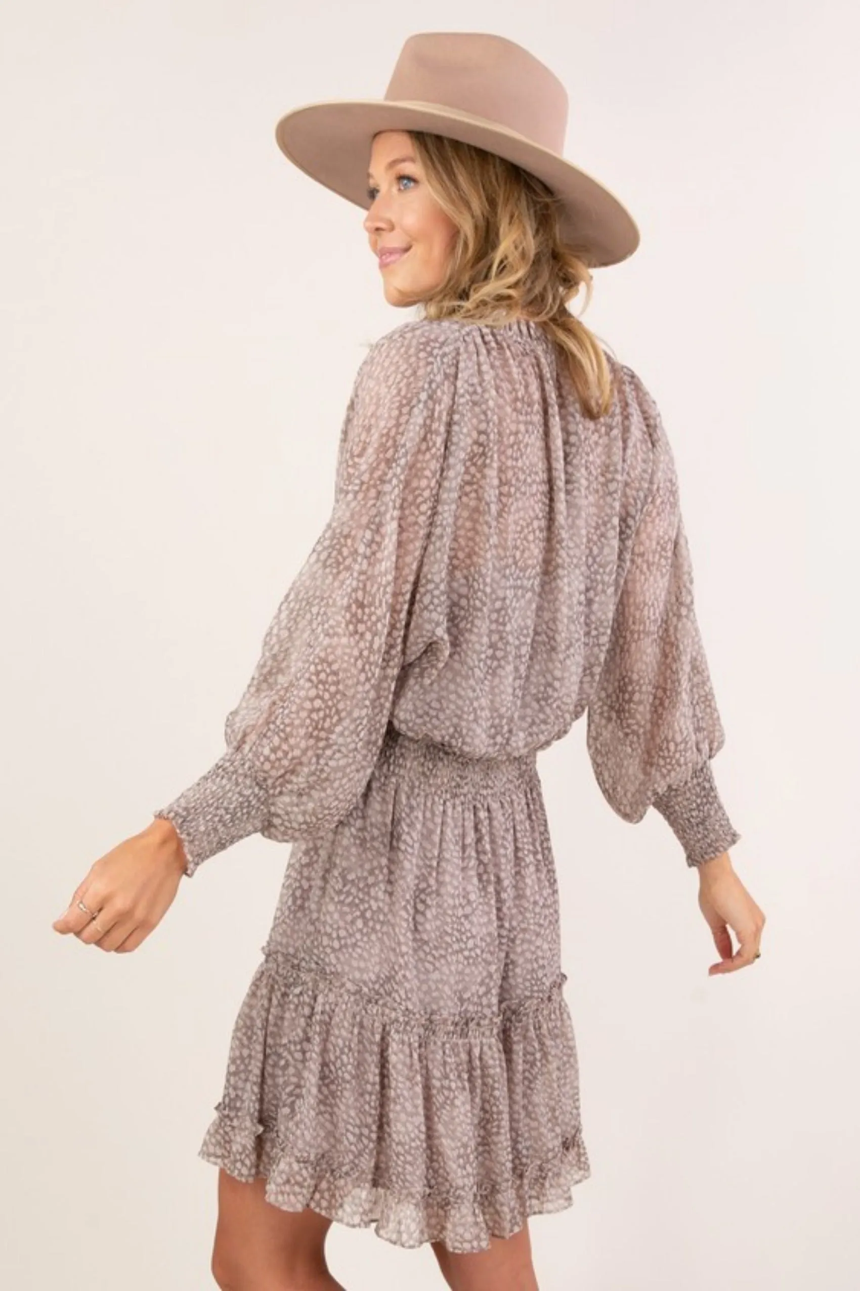 Look At Me Now Taupe Dress - FINAL SALE
