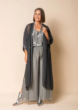 Loreta Silk Jacket in Granite