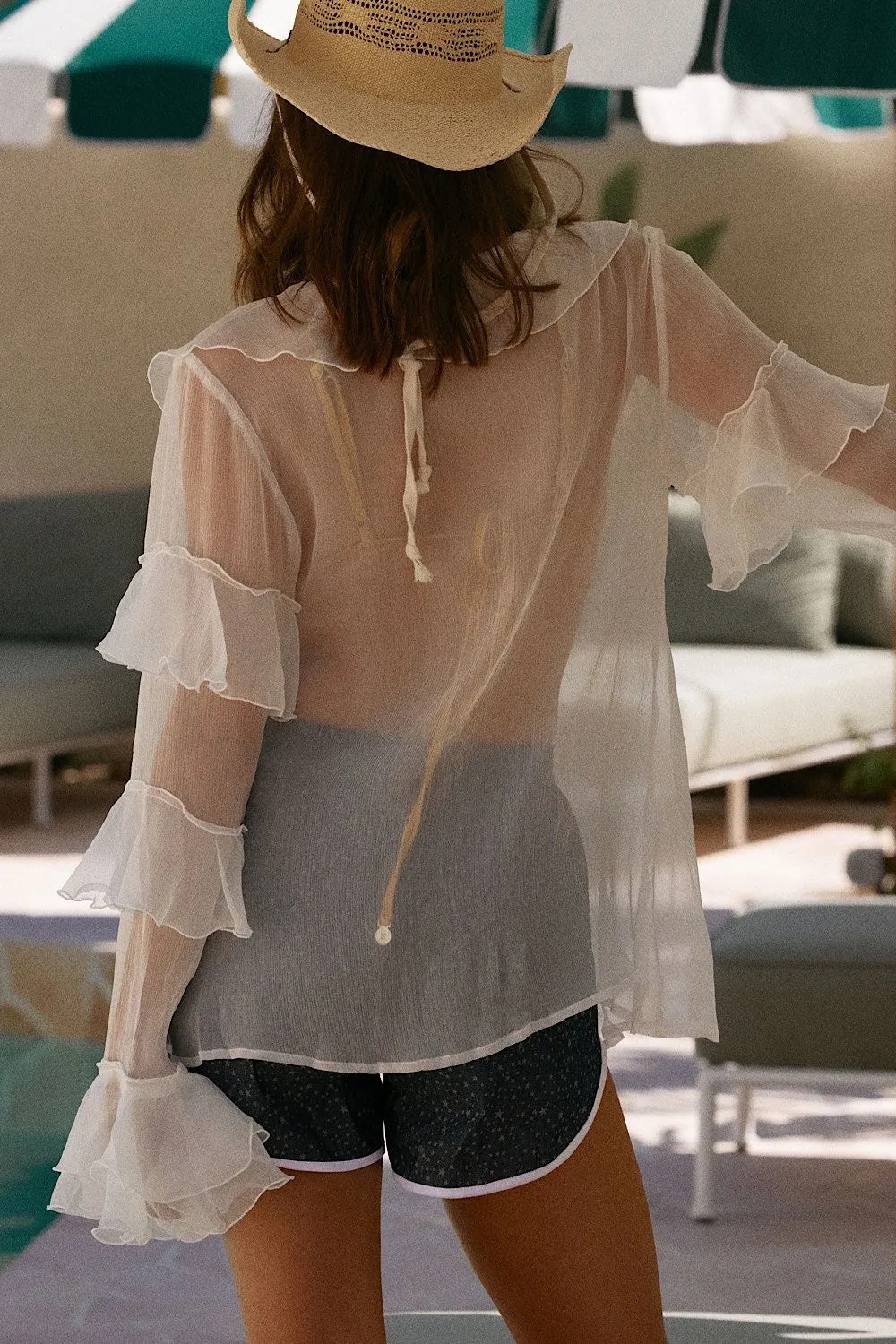 Lost in Love Silk Ruffle Blouse