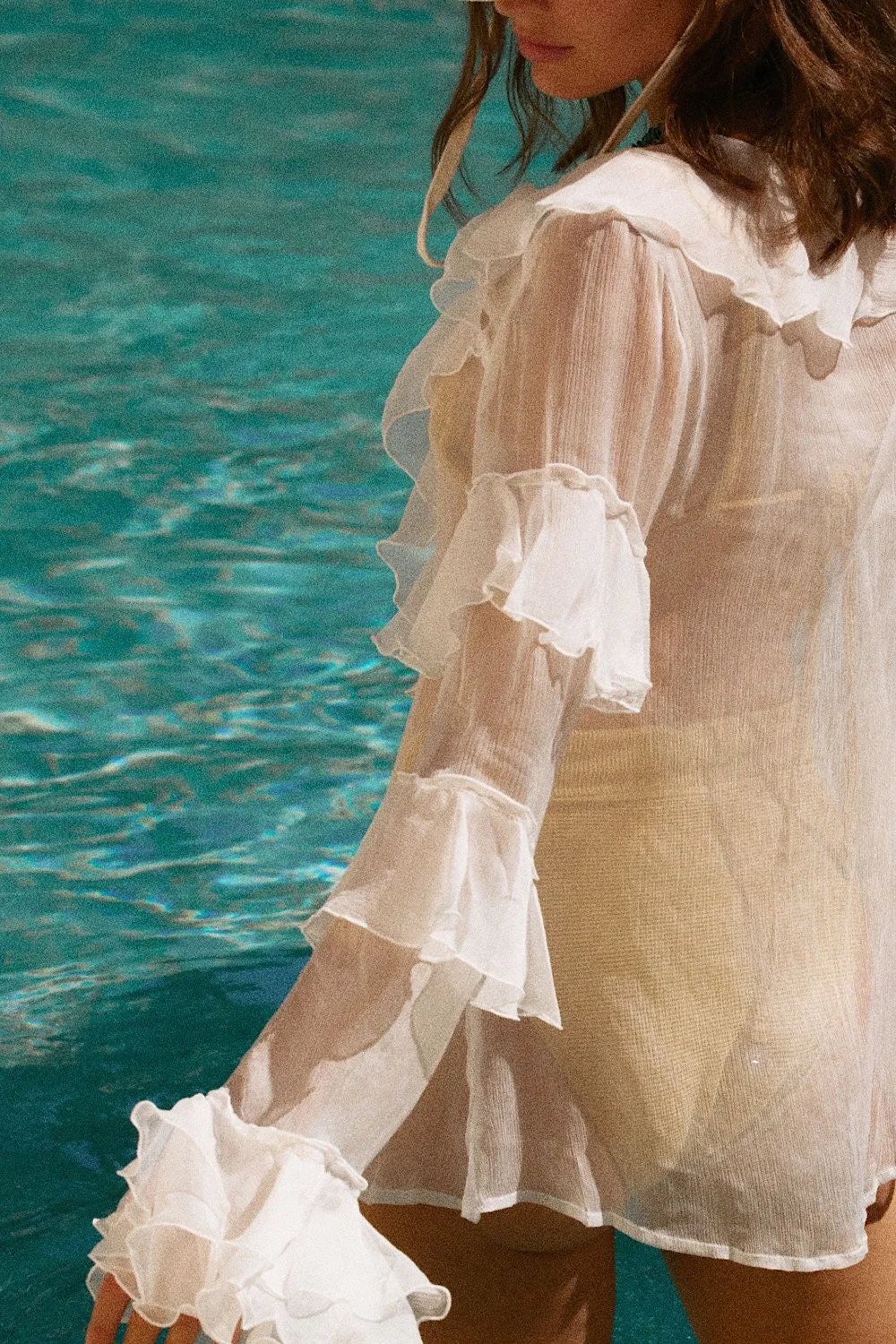 Lost in Love Silk Ruffle Blouse