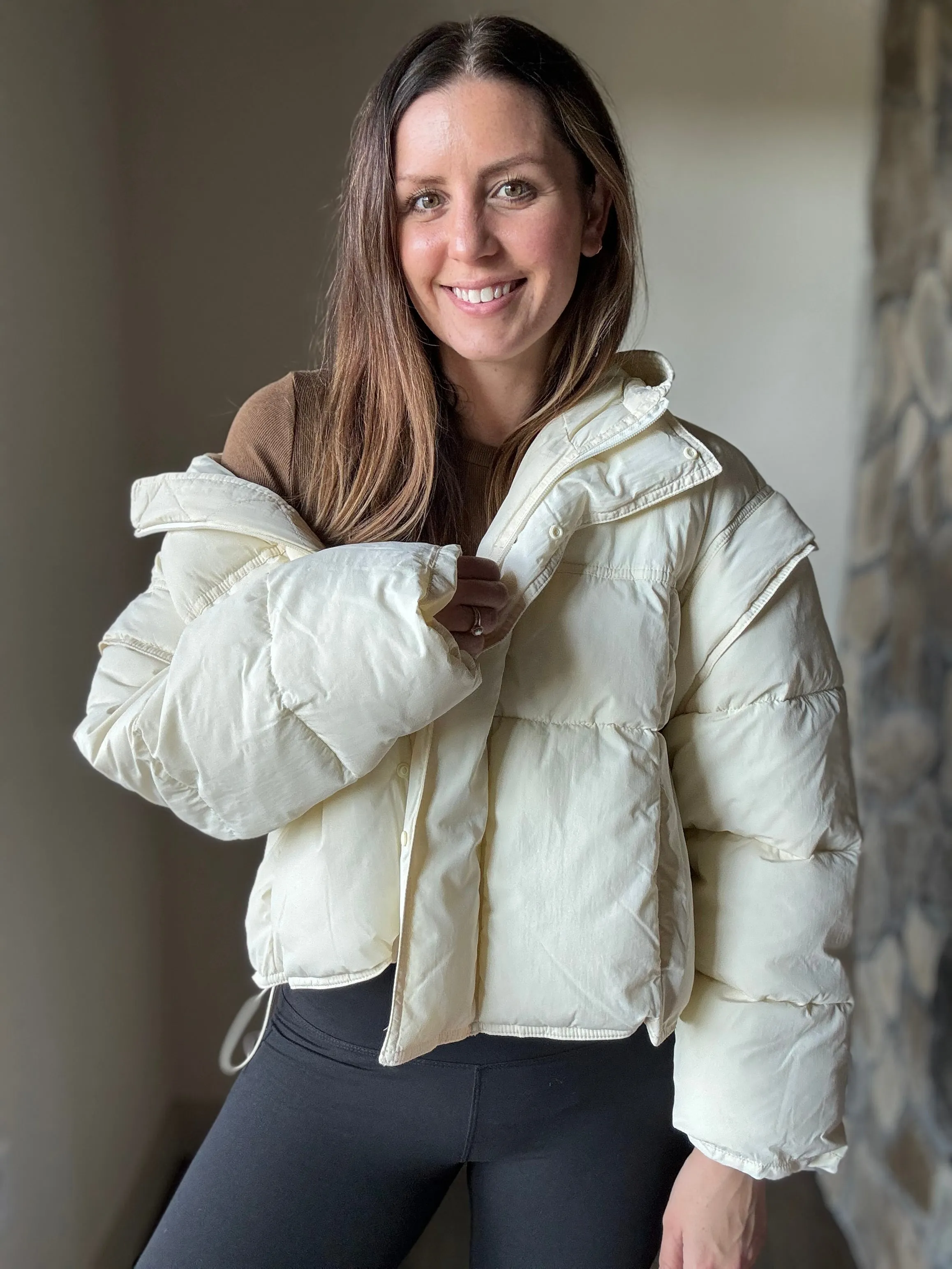 lottie convertible quilted jacket   vest