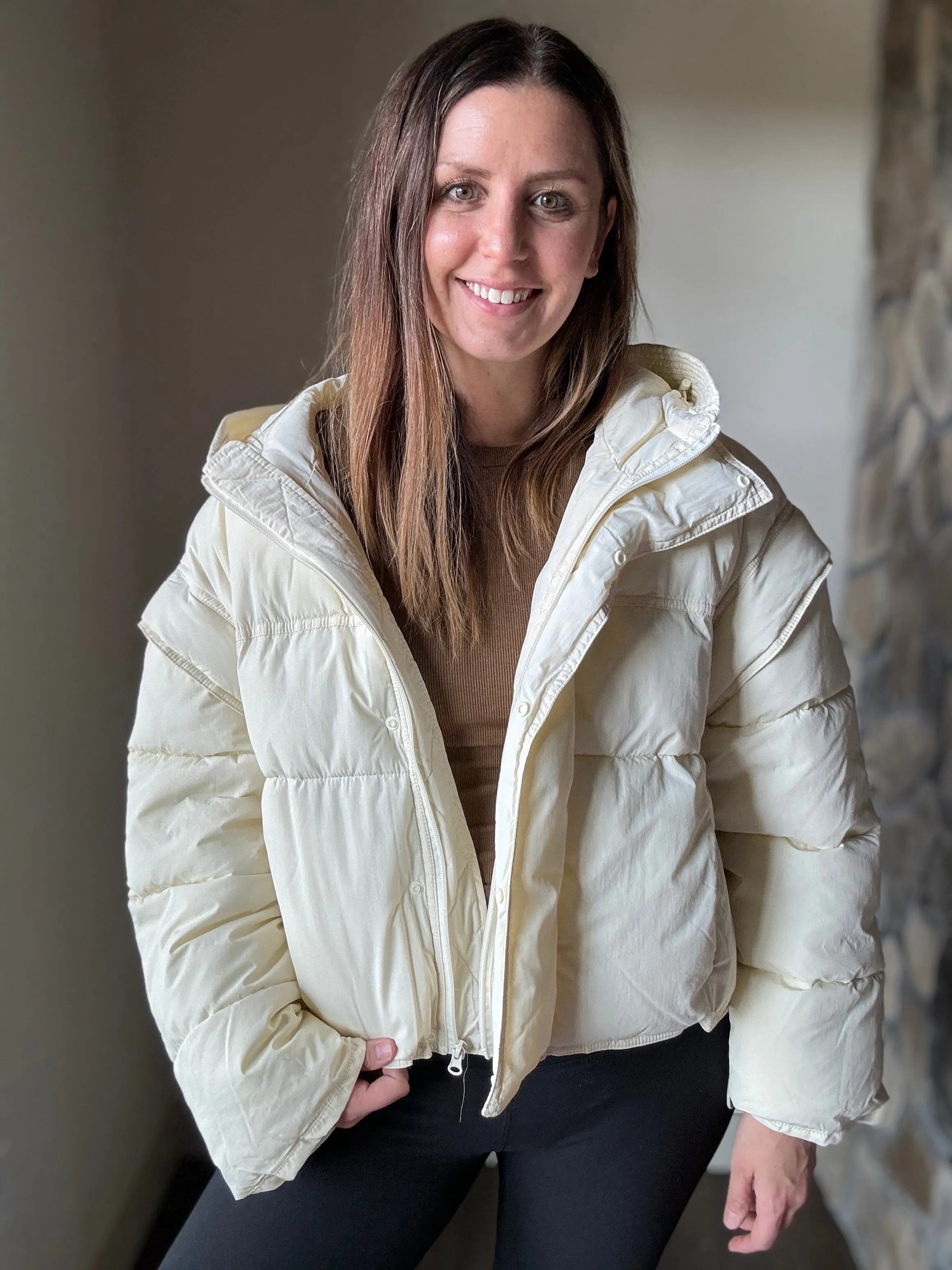 lottie convertible quilted jacket   vest